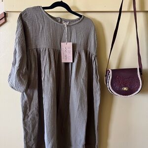 Muslin dress in sage